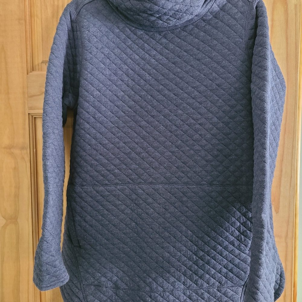 Duluth Trading Co Quilted Blue Women's Cowl Neck Tunic